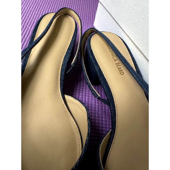 $375 Veronica Beard Womens Denim Cecile Slingback Sandals Size 8.5 M New - Picture 2 of 7